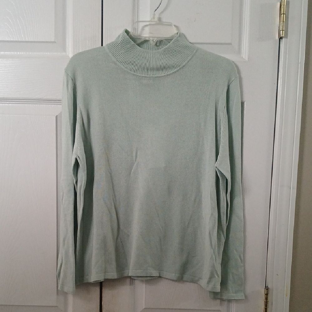 Madison Studio  seafoam silk cashmere blend lightweight sweater Sz XL NWT